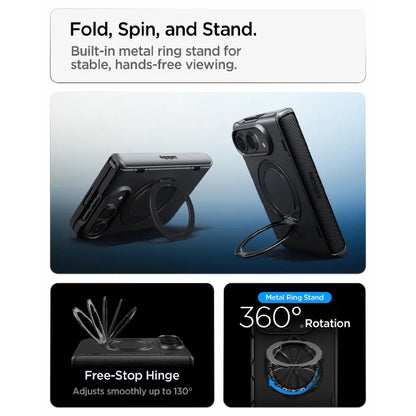 Spigen Slim Armor Pro S MagFit Magnetic Case for iPhone Duo Full Hinge Protection and 360 Rotating Metallic Stand
