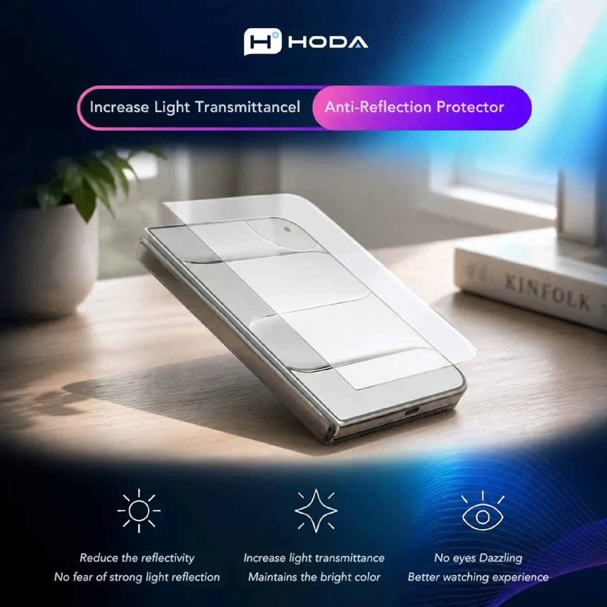 Hoda 2.5D UltraClear Privacy (2-way) with Anti-Reflection Tempered Glass Screen Protector for iPhone Duo ( Front Screen ) Case Friendly No Helper
