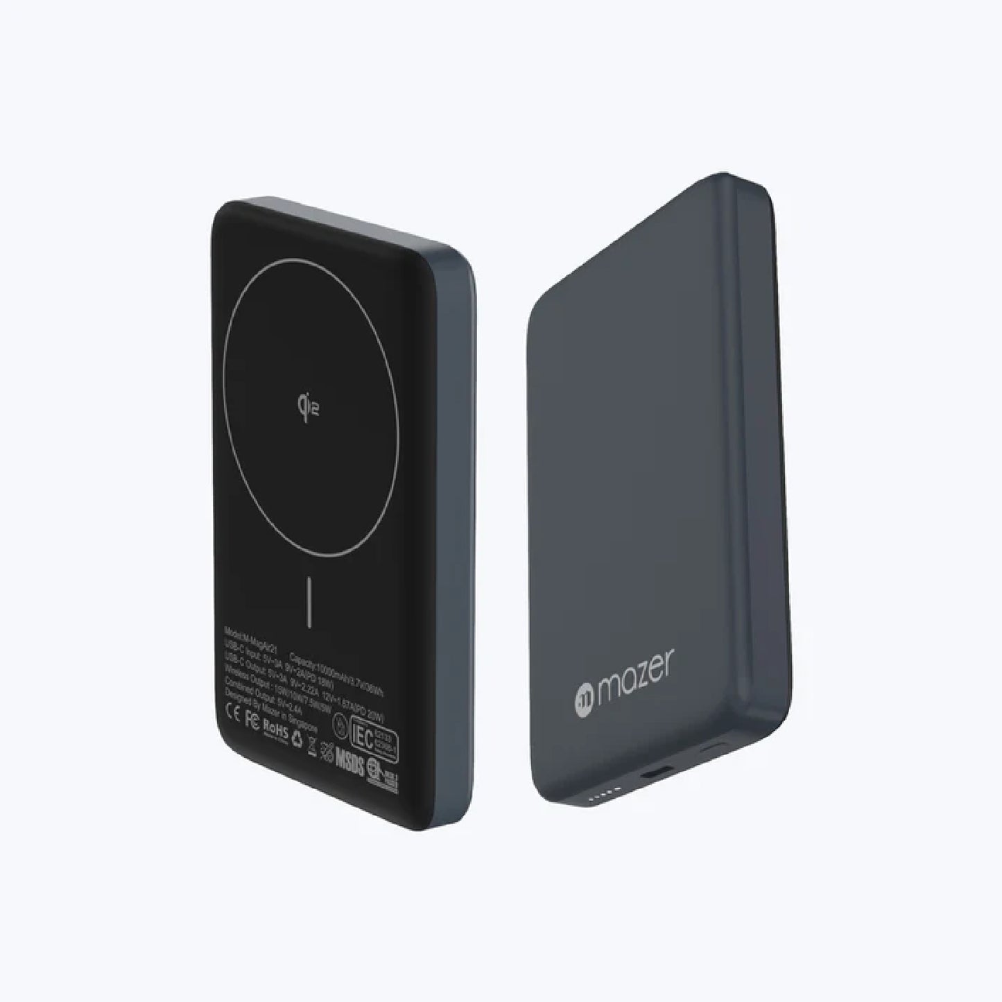 MAZER MagAir 21 - Qi2 Certified Ultra Slim Magnetic Power Bank 10000mAh 15W