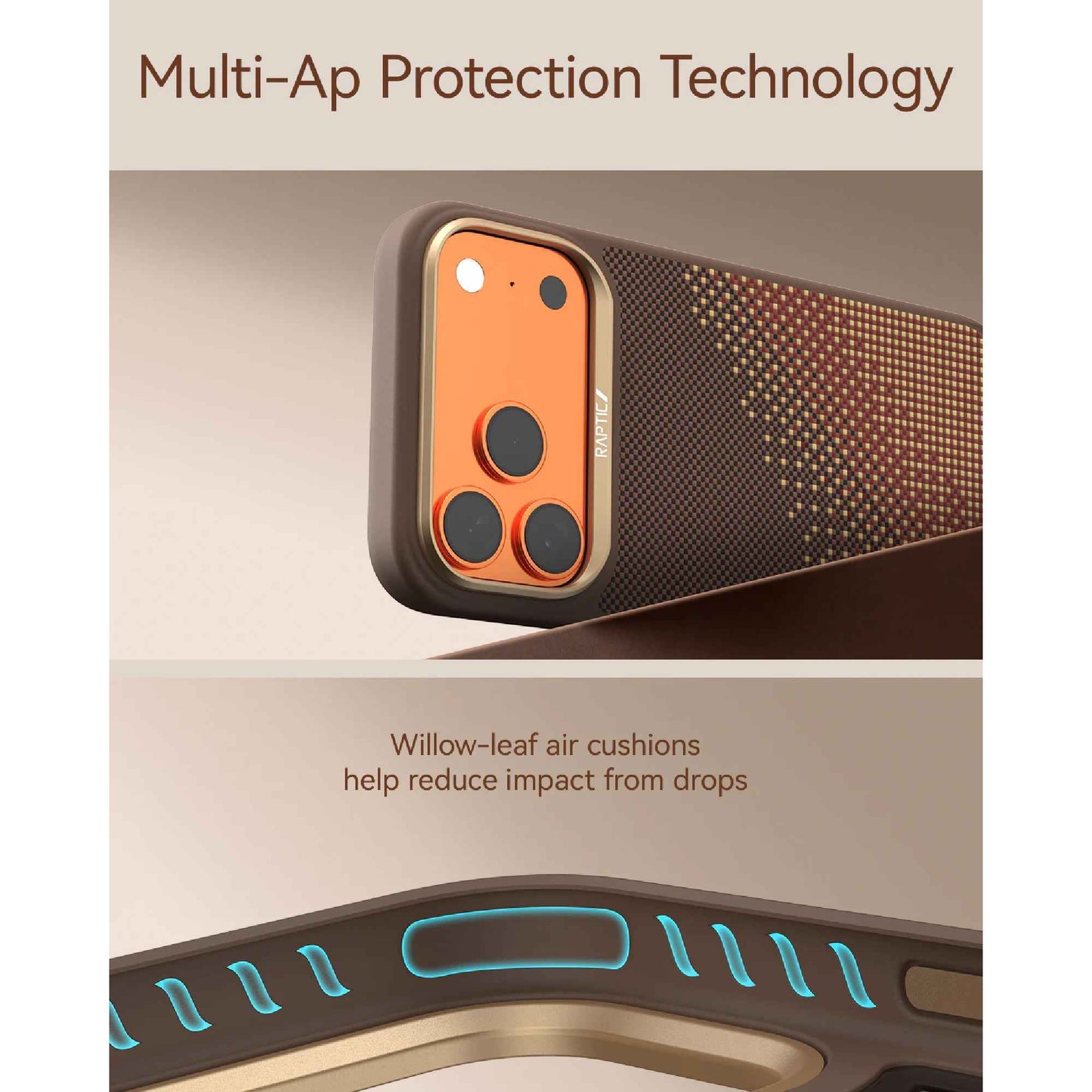 Raptic Aramid Dual Ultra Case Serenity Series for iPhone 17 Pro Max - Aerospace-Grade Aramid Strength