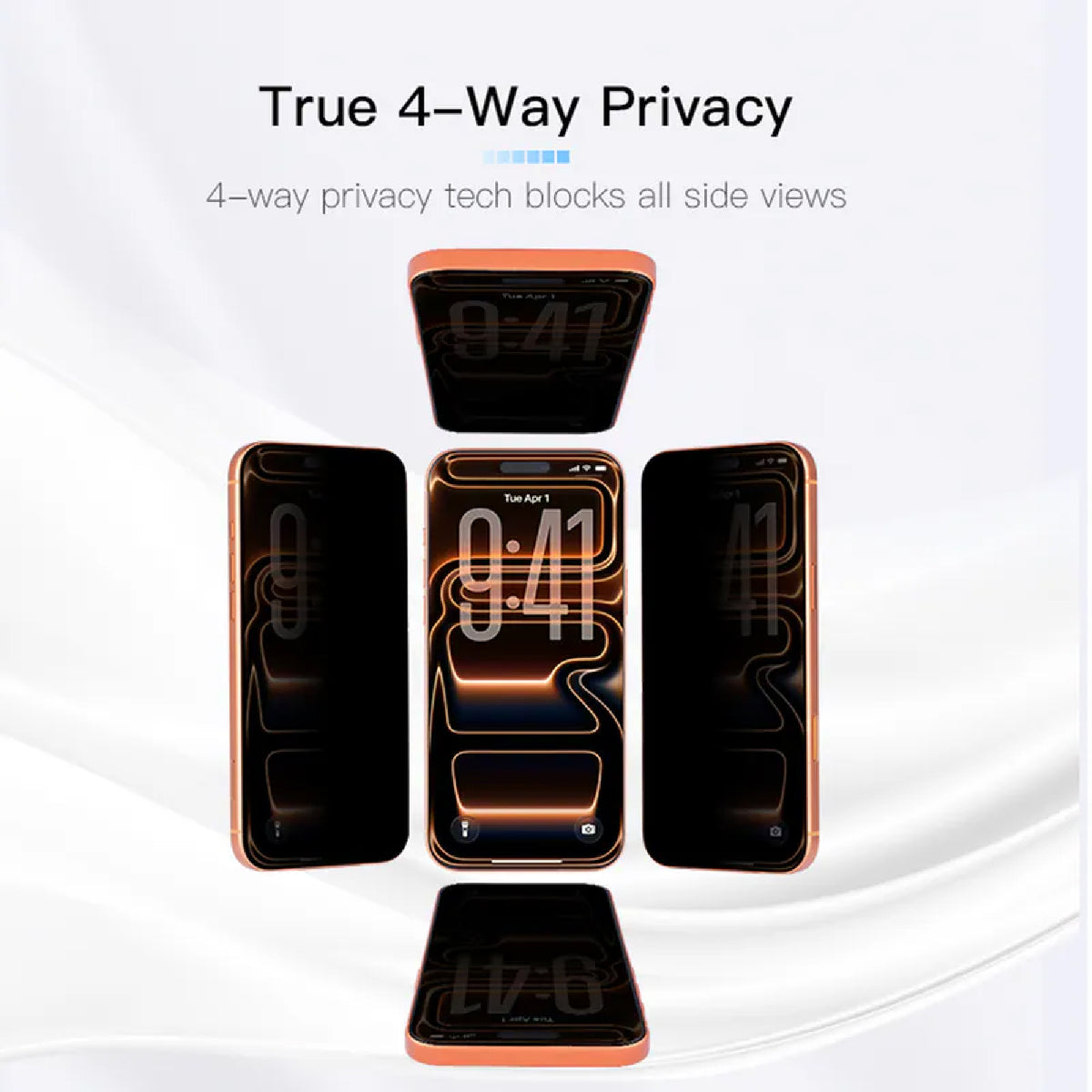 Hoda 360° Anti-Peeper ( Privacy 4 ways ) with Anti-Reflection Full Coverage Screen Protector for iPhone 18 Pro Max / 18 Pro