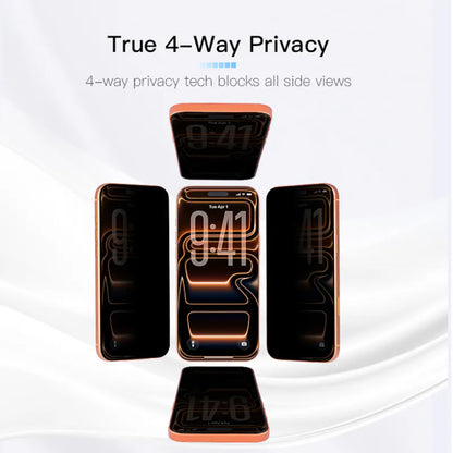 Hoda 360° Anti-Peeper ( Privacy 4 ways ) with Anti-Reflection Full Coverage Screen Protector for iPhone 18 Pro Max / 18 Pro
