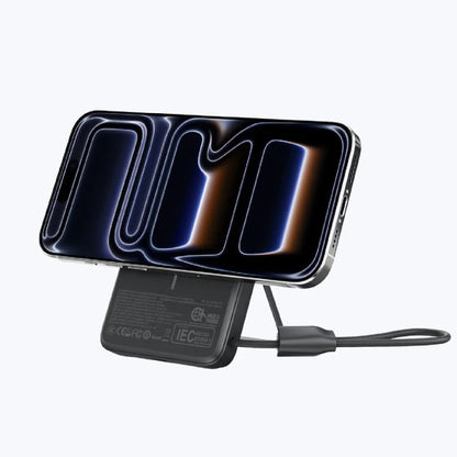 MAZER MagLink19 10,000mAh Magnetic Wireless Powerbank with Built-in USB-C Cable and Kickstand CCC Certified