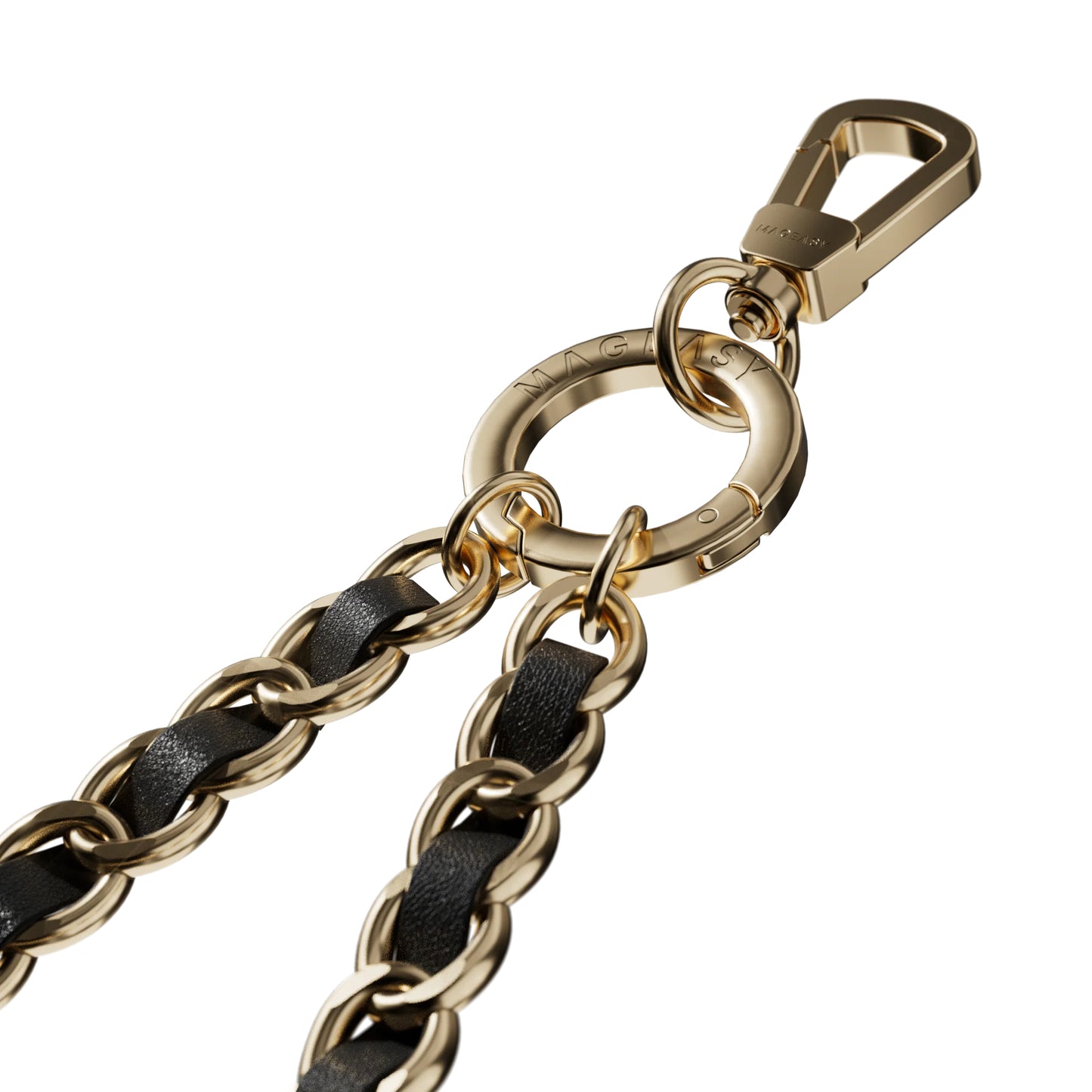 MAGEASY 9mm Leather Chain Wrist Strap + Strap Card - 360-degree Rotating Buckle