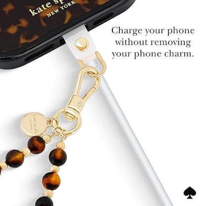 Kate Spade Phone Charm with Anchor Card Universal Wrist Strap - Tortoise