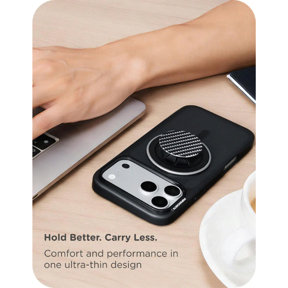 PopSockets Low-Pro Grip & Stand MagSafe Compatible Ultra-Thin 2.6 mm Design