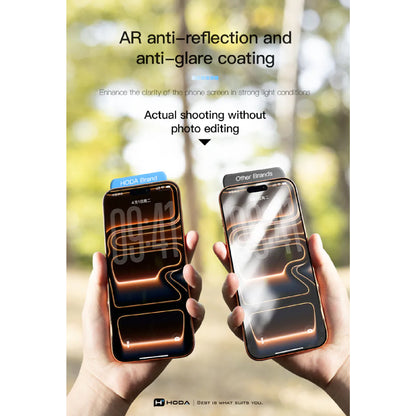 Hoda 3D Full Glue Anti-Peeper ( Privacy ) with Anti-Reflection Full Coverage Glass for iPhone 18 Pro Max / 18 Pro with Dust-Free Helper Lite