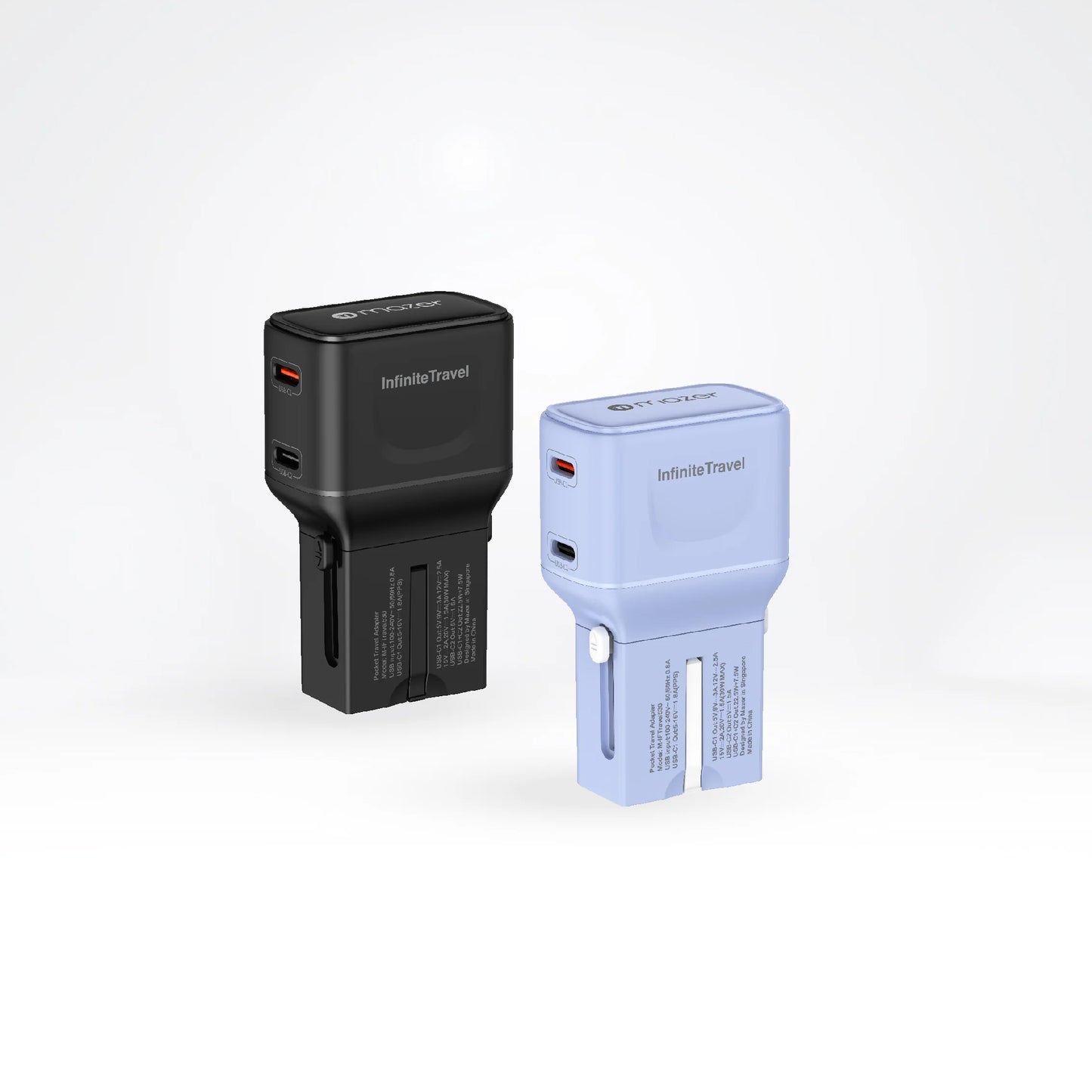 MAZER Infinite Travel Pocket PD 30W Universal Travel Charger 2 USB-C Ports
