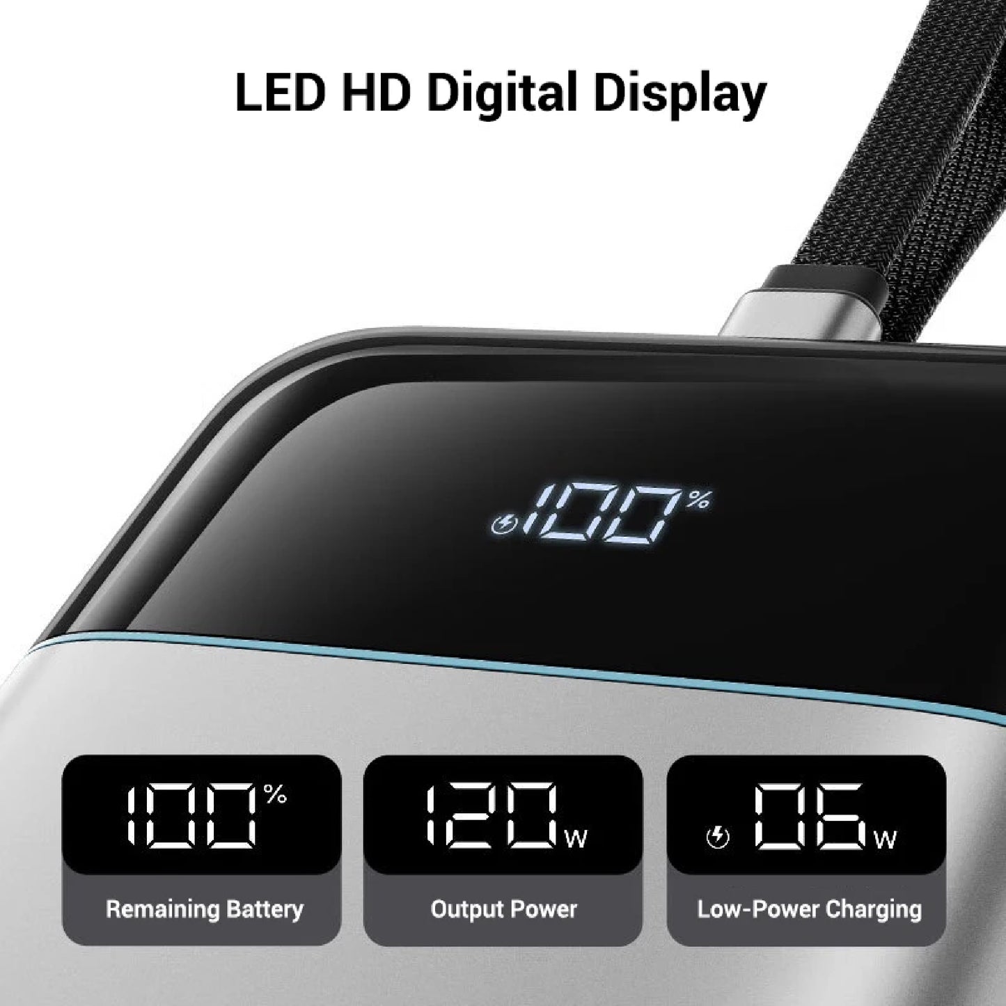 CUKTECH 25 Power Bank SE 25000mAh 120W Built-in Type-C Cable Screen Display CCC Certified