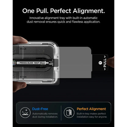 [2 Pack] Spigen Glas.tR EZ Fit Pro HD for iPhone Duo ( Front Screen Only ) with Auto-alignment Installation Kit