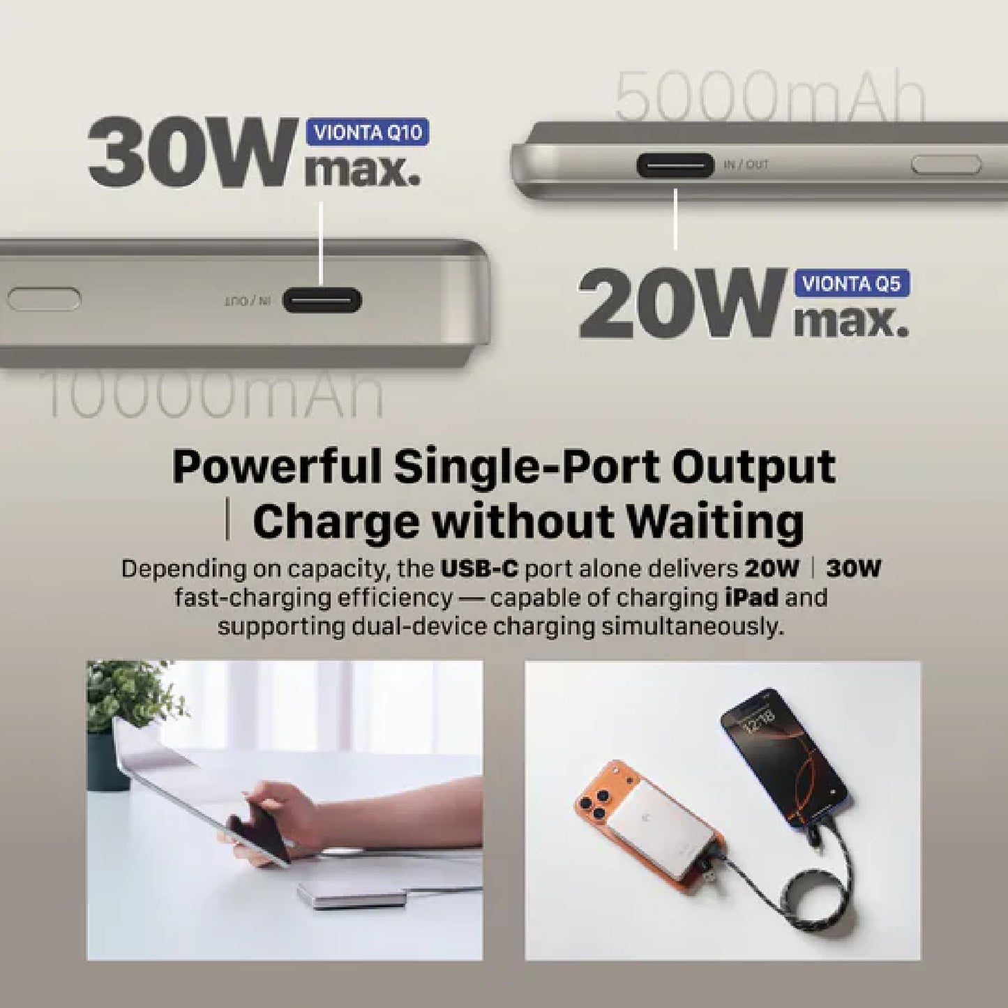 ADAM Elements VIONTA Q5 / Q10 ( 5,000mAh / 10,000mAh ) Qi2 Ultra Slim Magnetic Wireless Power Bank CCC Certified