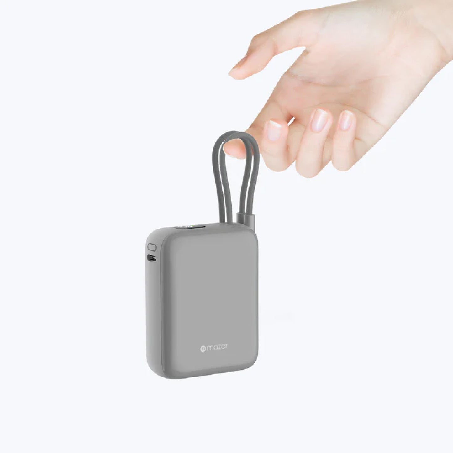 MAZER PowerCharge Nano Duo 10,000mAh PD35W Power Bank with Built-in Dual USB-C Cables CCC Certified
