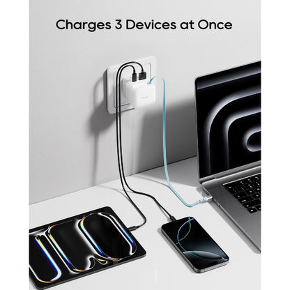 CUKTECH CP6 Charger 65W GaN Fast Wall Charger Plug with Built-in Retractable USB C Cable