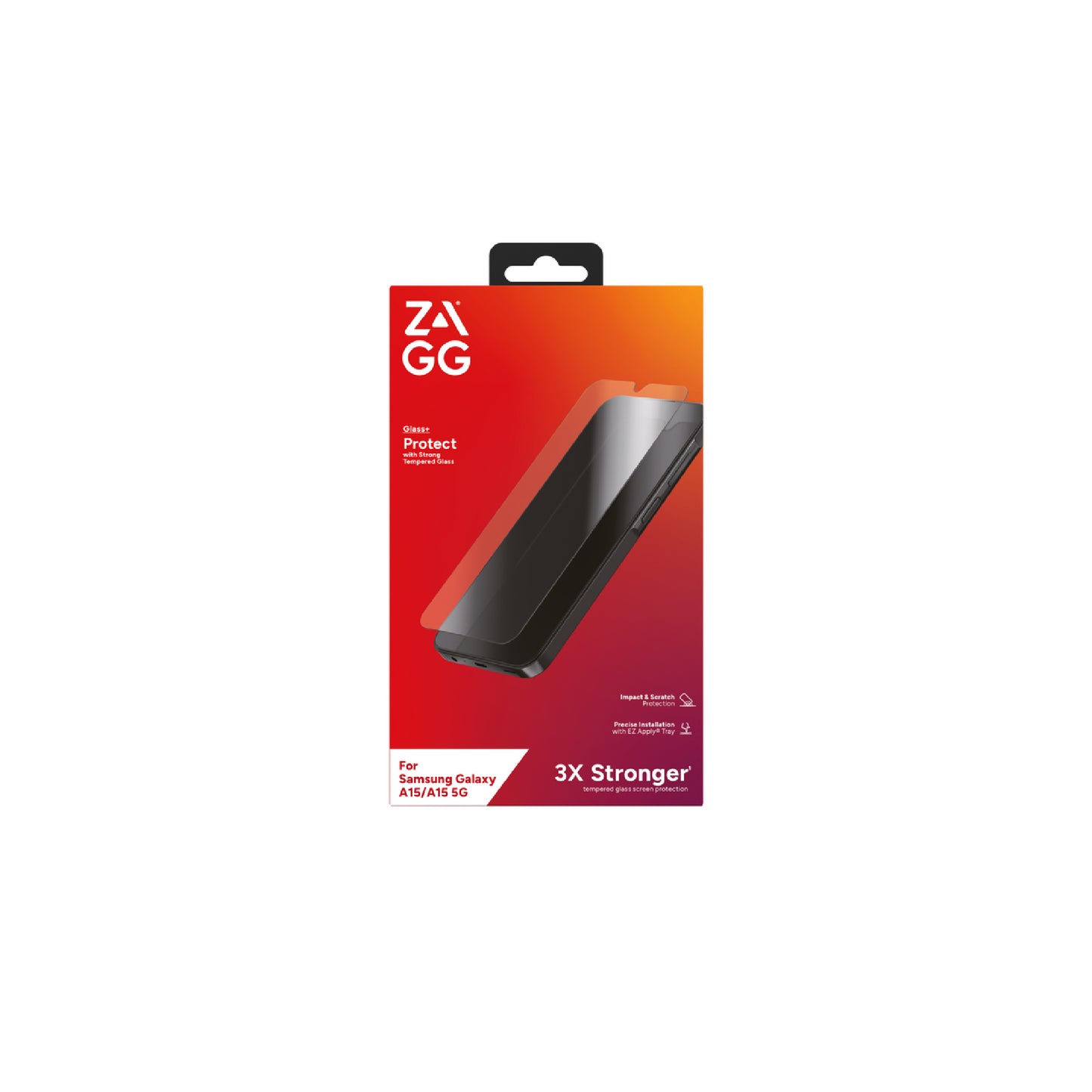 ZAGG Glass Plus Screen Protector for Samsung Galaxy A15 / A25 / A35 / A55 - 3X Shatter Resistance with EZ Apply Frame