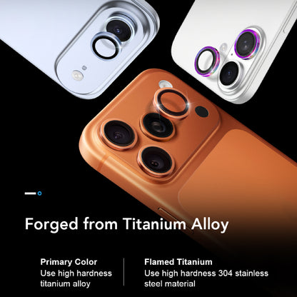 Hoda Sapphire Lens Protector ( Stainless Steel ) + Lens Base ( Glass ) for iPhone 17 Pro Max / 17 Pro