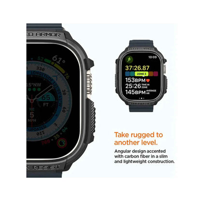 Spigen Rugged Armor for Apple Watch Ultra 2 / Ultra 49mm - Shock Absorbent Layer - Matte Black - Forexengineer -Malaysia- 8809811868753