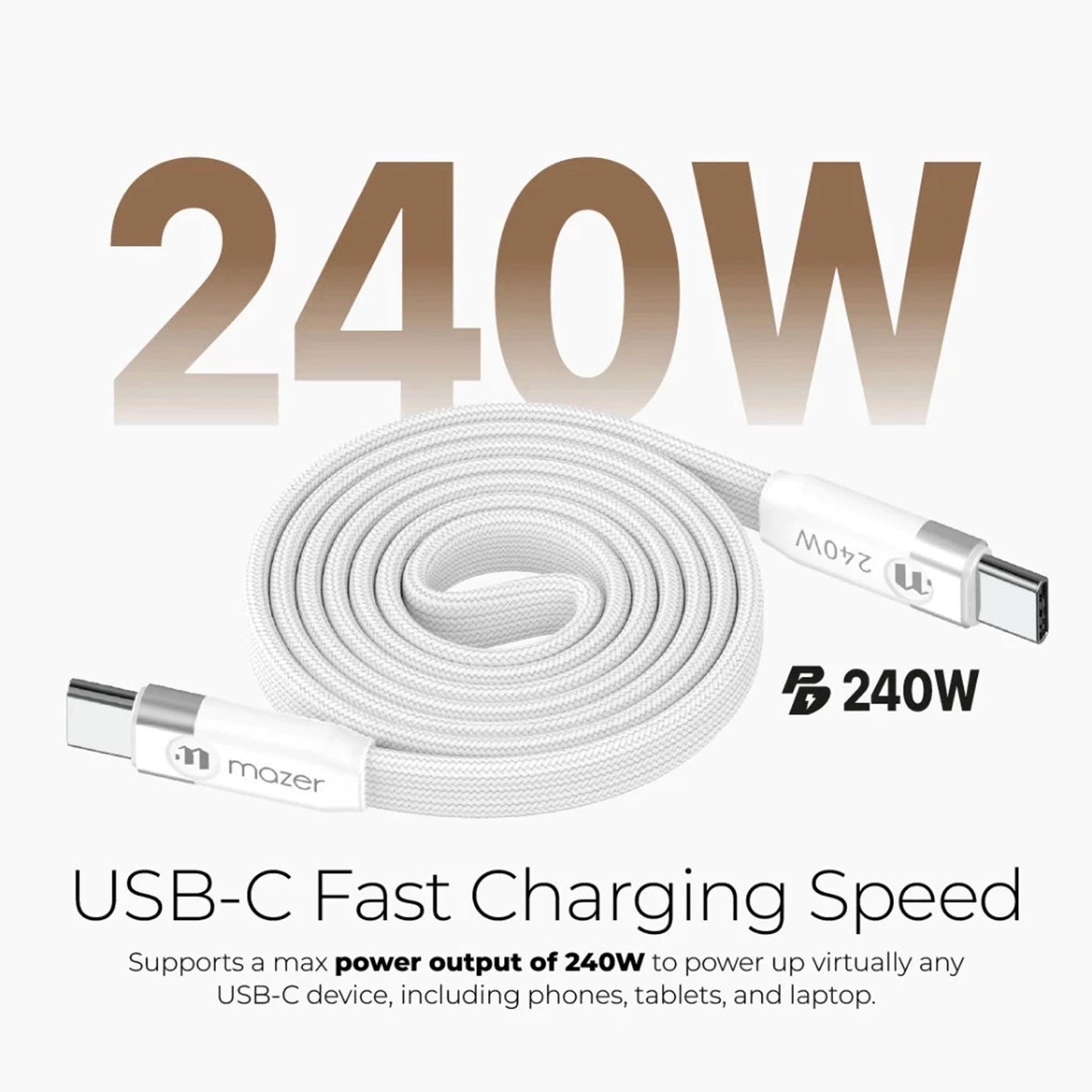 Mazer Infinite LINK Cobra3 USB-C to USB-C Magnetic Organizer Fast Charging 240W PD3.1 Fast Charging