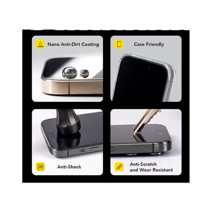 Hoda Anti-Reflection Tempered Glass Screen Protector for iPhone 16 Series - Dust Free Helper Included - Clear - Forexengineer -Malaysia