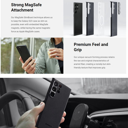 PITAKA MagEZ Case 3 for Samsung Galaxy S23 Ultra - Magsafe Compatible - Forexengineer -Malaysia- 7493554136760-7493554137064