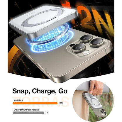 TORRAS 5,000mAh 15W USB-C Magnetic Portable Charger Power Bank with 360° Rotatable Stand - Forexengineer -Malaysia- 6938075660123-6938075645830