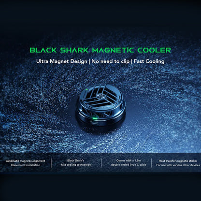 Black Shark Magnetic Cooler for Gaming , Fast Cooling , No Need Clip Magnetic Design - Forexengineer -Malaysia- 6971409206451