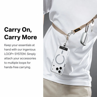 MAGEASY ROVER Utility Strap Dual Clip + Strap Card - Multiple Loops for Hands-free Carrying