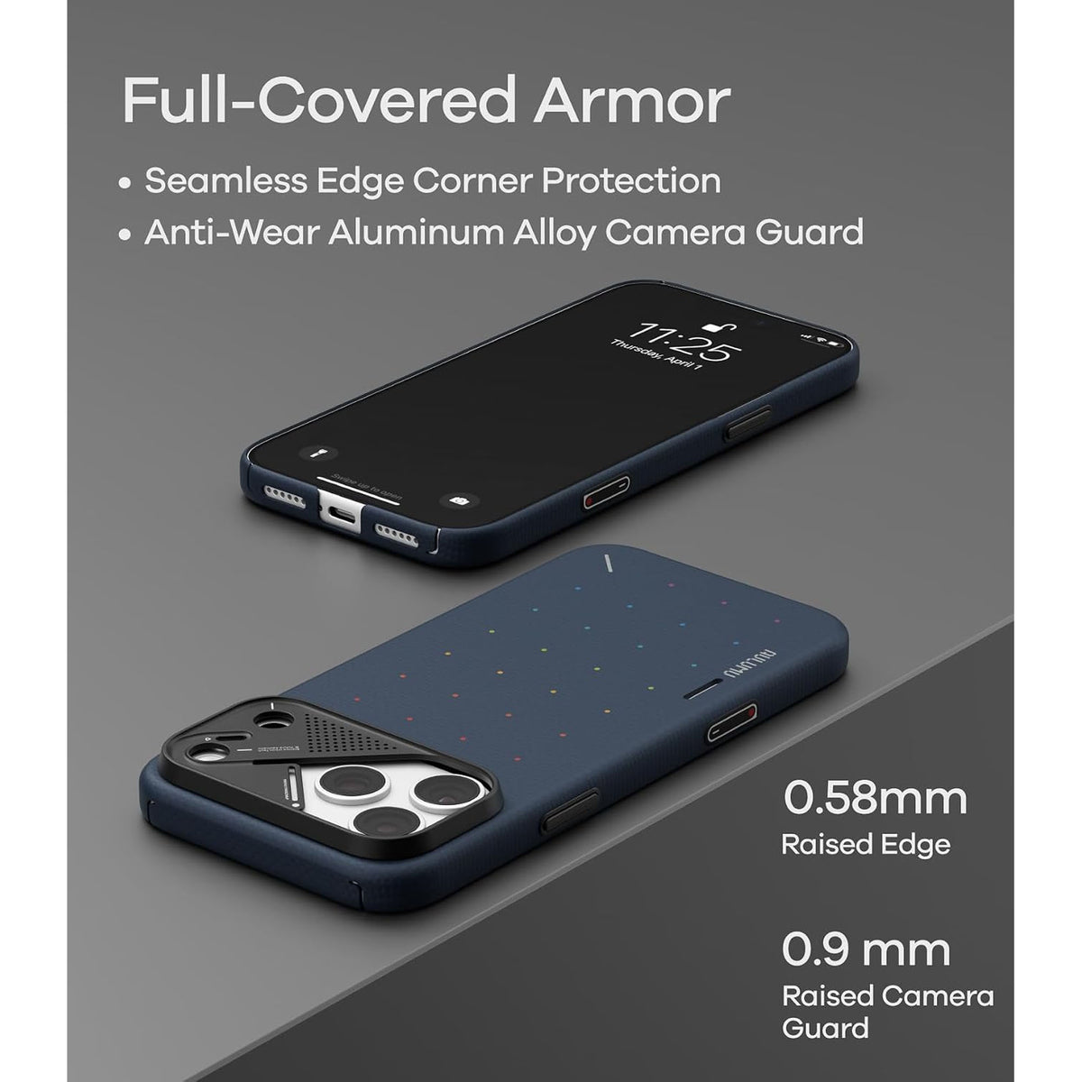 AULUMU A18 Aramid Fiber Particle Magnetic Case for iPhone 18 Pro Max / 18 Pro / 17 Pro Max / 17 Pro