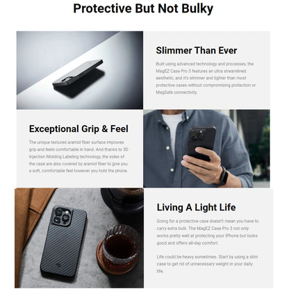 PITAKA MagEZ Case Pro 3 for iPhone 14 Series - Magsafe Compatible - Forexengineer -Malaysia- 6321116748582-6321116748728