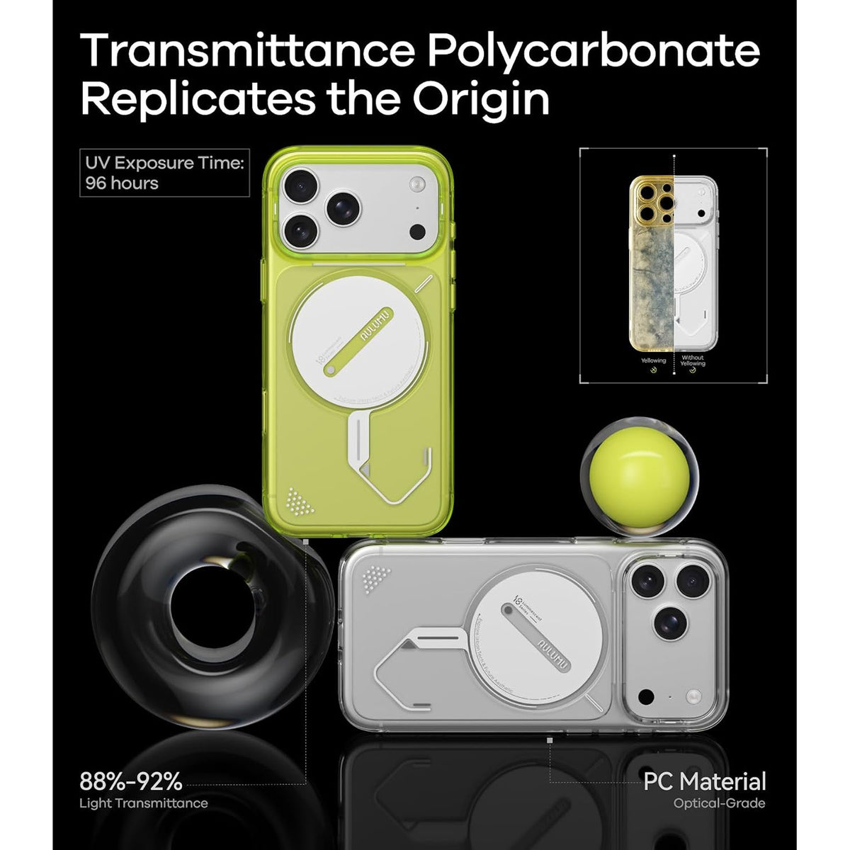AULUMU A18 Ghost Lumen Transparent Case for iPhone 18 Pro Max / 18 Pro / 17 Pro Max / 17 Pro