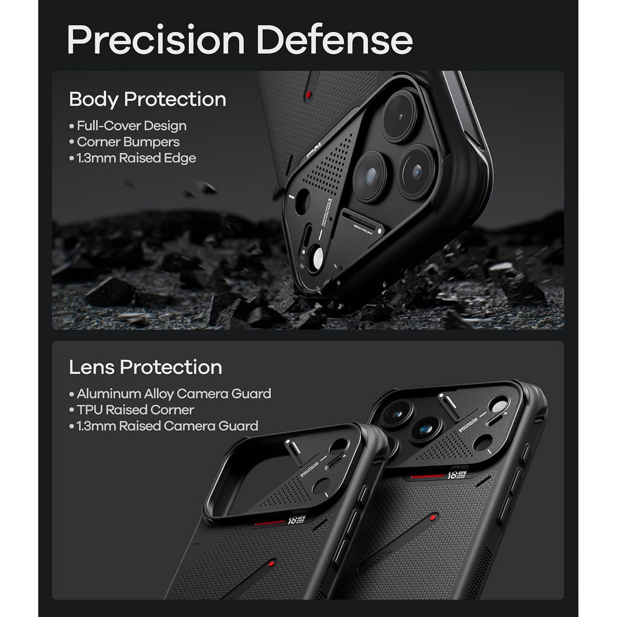 AULUMU A18 Armor Shockproof Aramid Fiber Case for iPhone 18 Pro Max / 18 Pro / 17 Pro Max / 17 Pro Magsafe Compatible