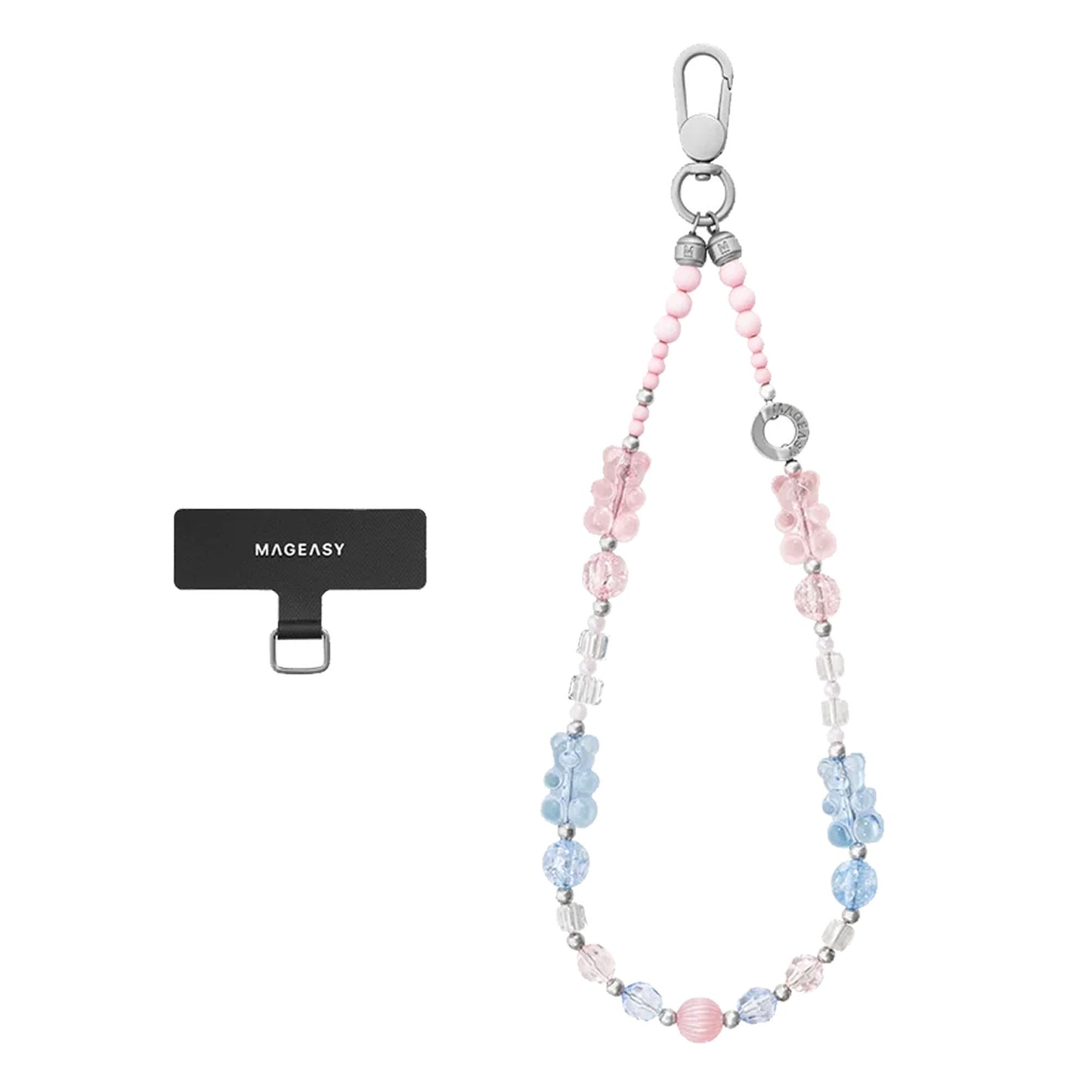 MAGEASY Beaded Wrist Strap + Strap Card - 360° Rotating Metal Buckle