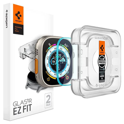 Spigen Apple Watch Ultra / Ultra 2 49mm Glas.tR Ezfit (2pack) - Forexengineer -Malaysia- 8809811869736