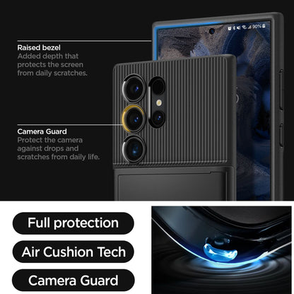 Spigen Slim Armor CS for Samsung Galaxy S24 Ultra - Built-in wallet and S Pen Compatible - Forexengineer -Malaysia- 8809971221924-8809971221917