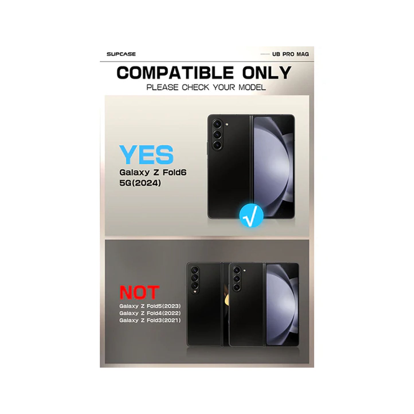 Supcase Unicorn Beetle MAG for Samsung Galaxy Z Fold 6 - Built-in Screen Tempered Glass and Magsafe Compatible