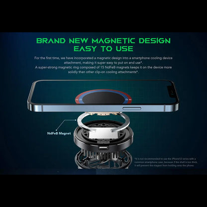 Black Shark Magnetic Cooler for Gaming , Fast Cooling , No Need Clip Magnetic Design - Forexengineer -Malaysia- 6971409206451