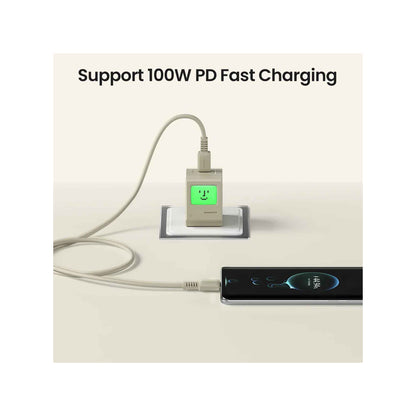 SHARGE Retro USB-C to USB-C 100W PD Fast Charging Cable 1.2m - Retro White - Forexengineer -Malaysia- 6973154655928