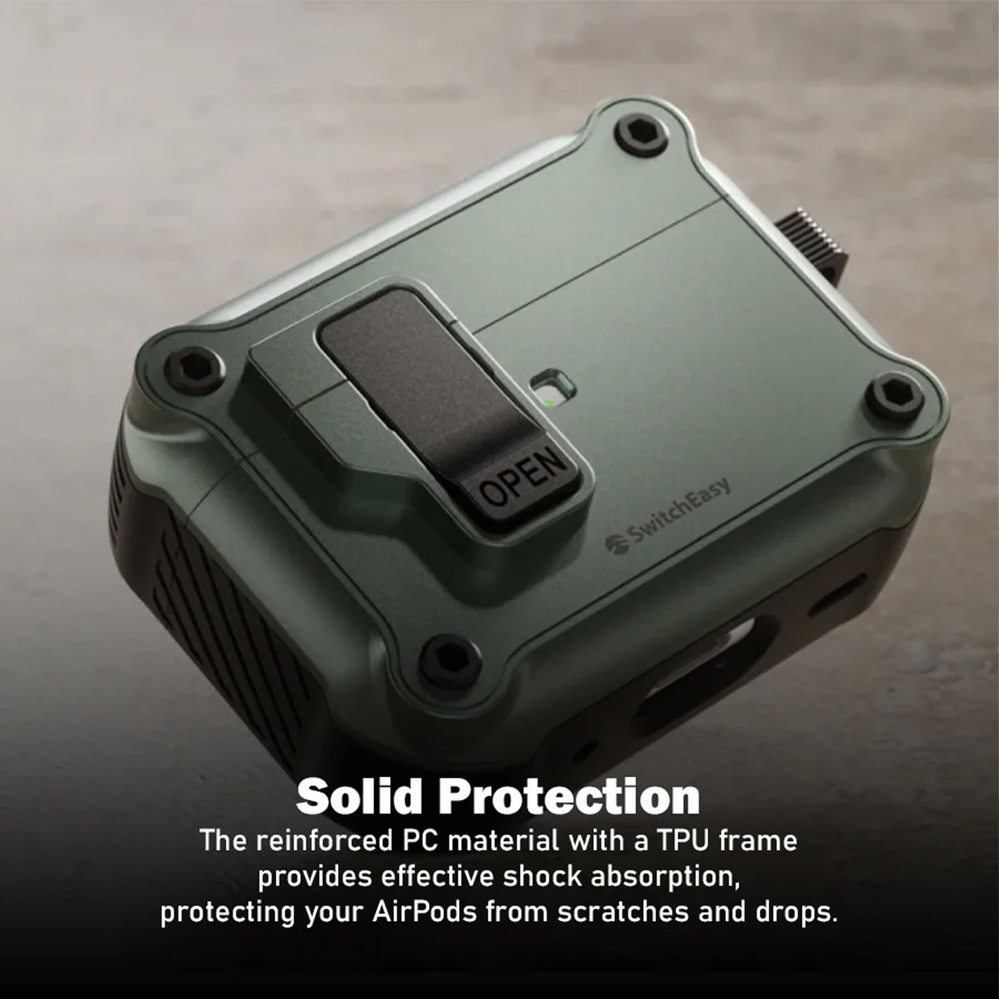 SwitchEasy Rugged Shield Case for AirPods Pro 2 / AirPods Pro 1 with Safety-lock Design