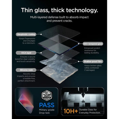 [2 PACK] Spigen Glas.tR EZ Fit Pro HD Tempered Glass Screen Protector for iPhone 18 / 17 / 16 Series - Clear