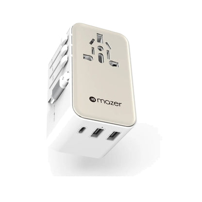 Mazer Infinite Travel PD 70W Gan Universal Travel Charger With Built-in USB C Cable , USB-A and USB-C Port - Forexengineer -Malaysia