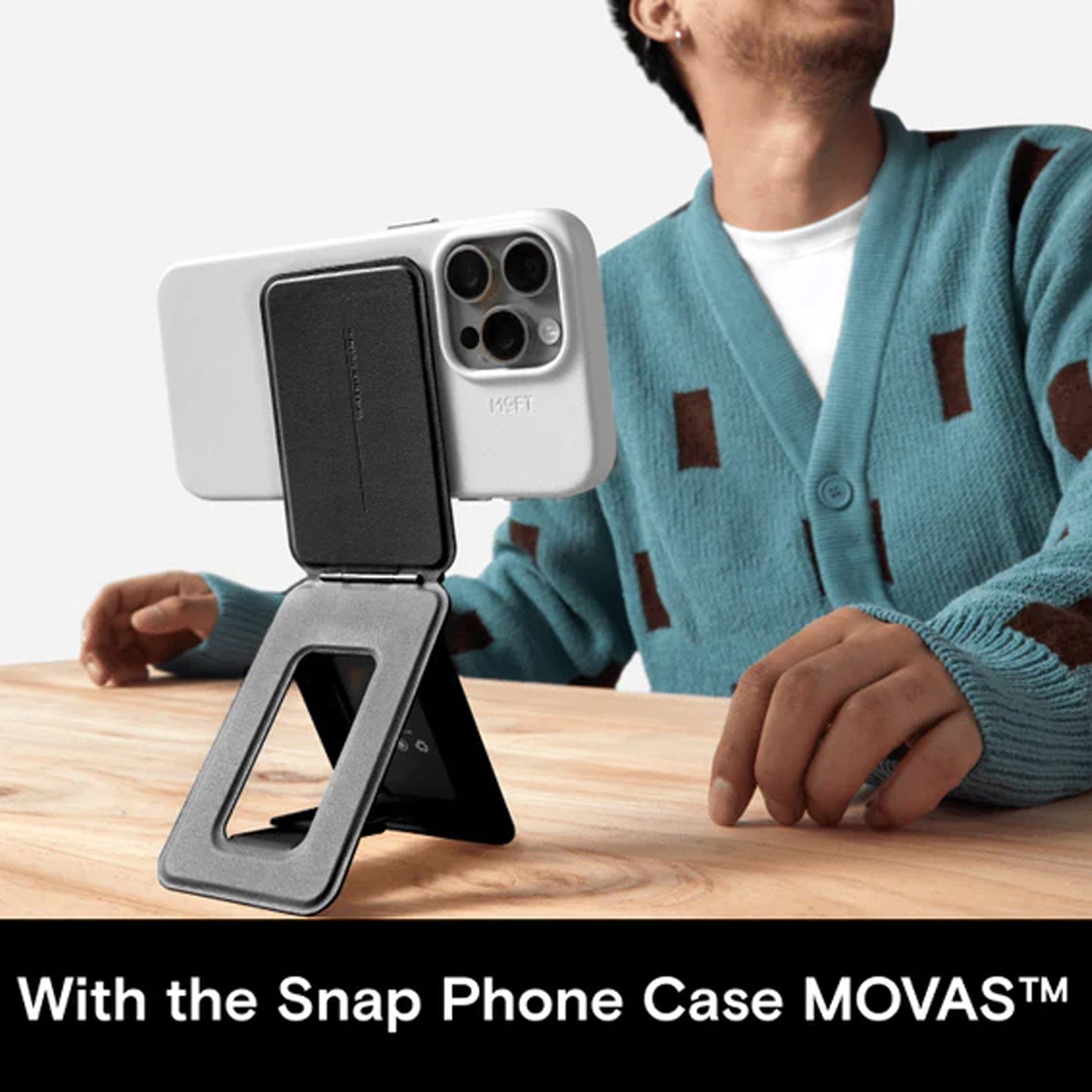 Moft Movas Snap Phone Tripod Stand - MagSafe Compatible -  MOFT Metal Ring Included