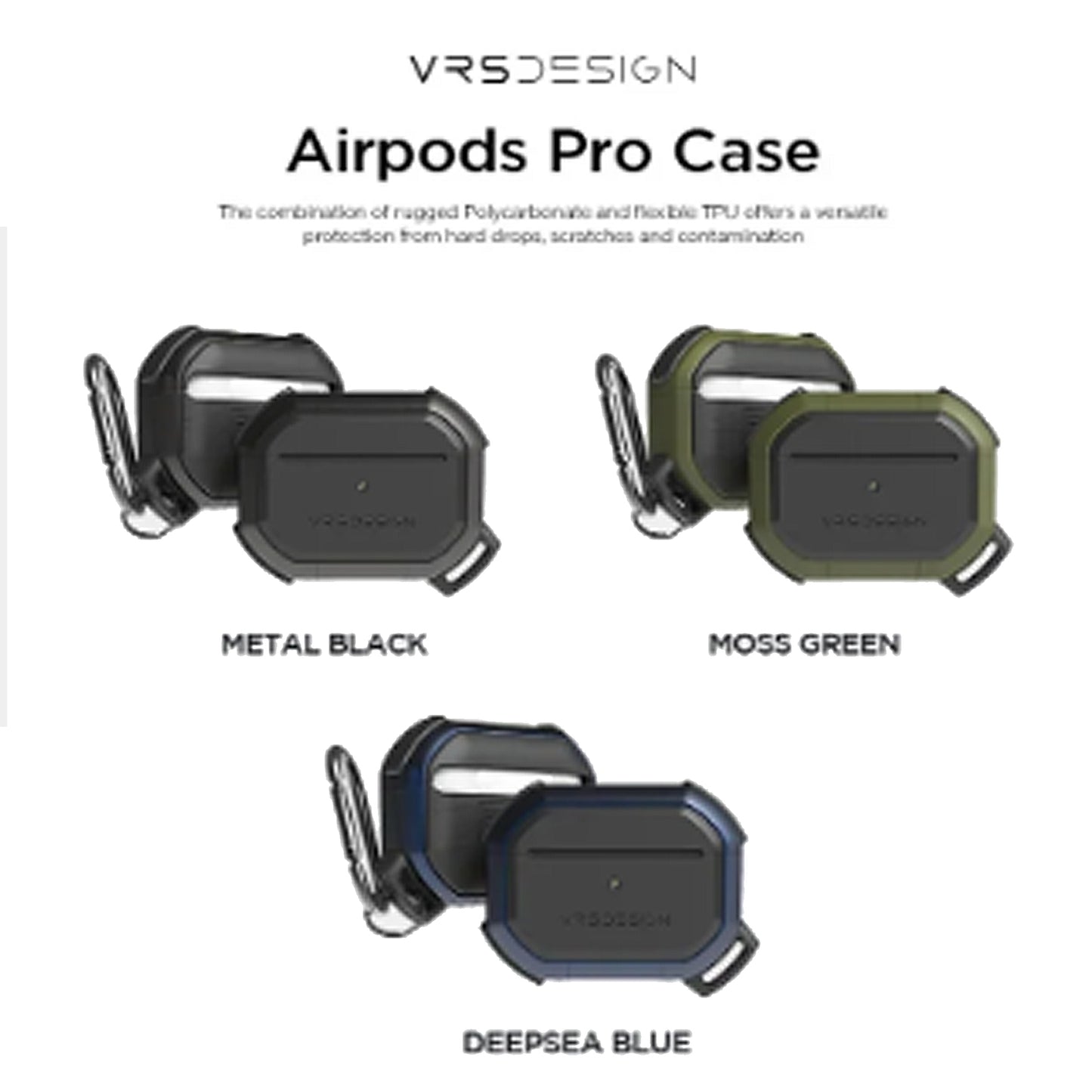 VRS Design Active Case for AirPods Pro - Carabiner Included