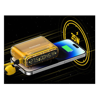 Sharge Shargeek Starship Seer 10000 mAh Powerbank 35W Build-In Cable and Digital Alarm Clock - Forexengineer -Malaysia- 6973154657373-6973154656918