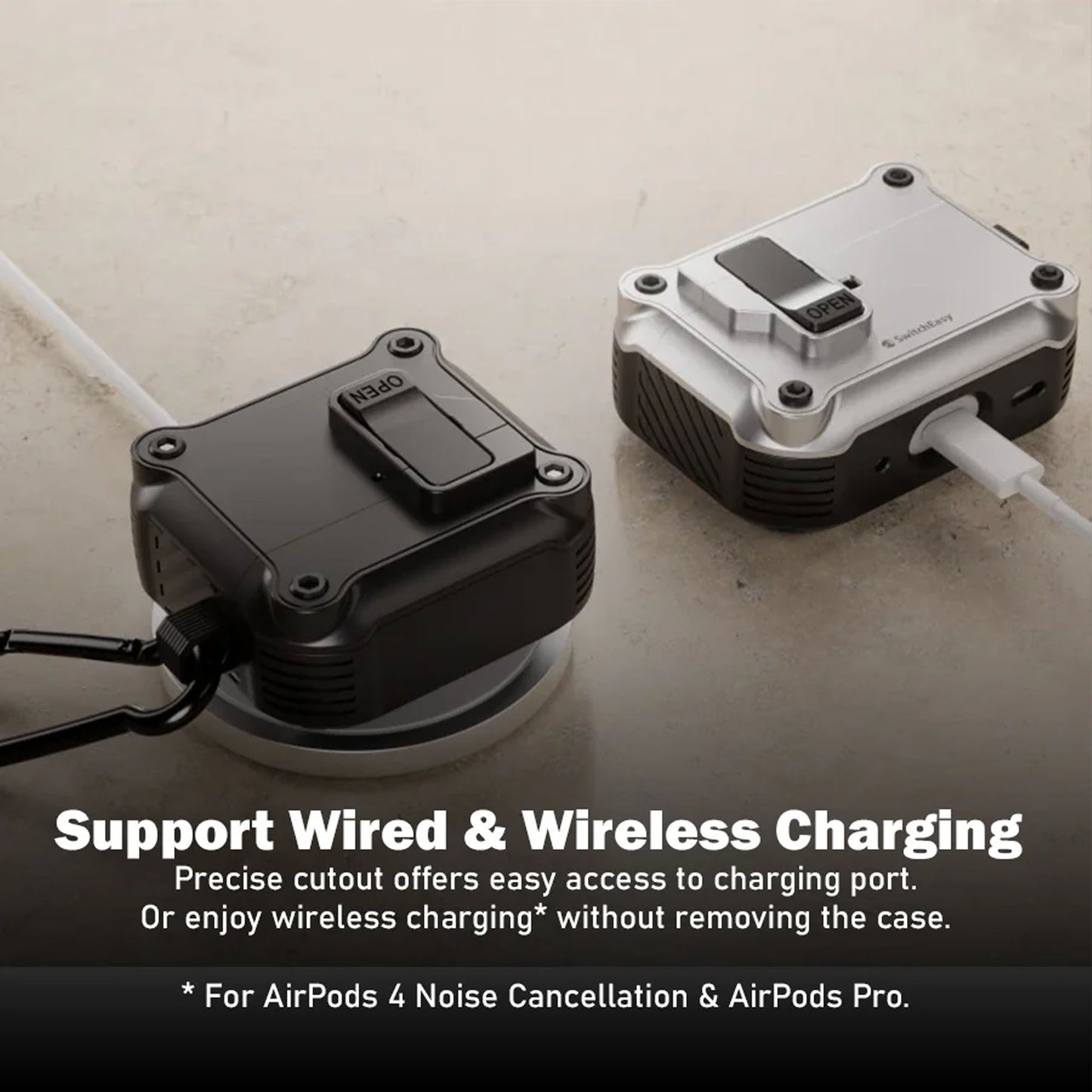 SwitchEasy Rugged Shield Case for AirPods Pro 2 / AirPods Pro 1 with Safety-lock Design