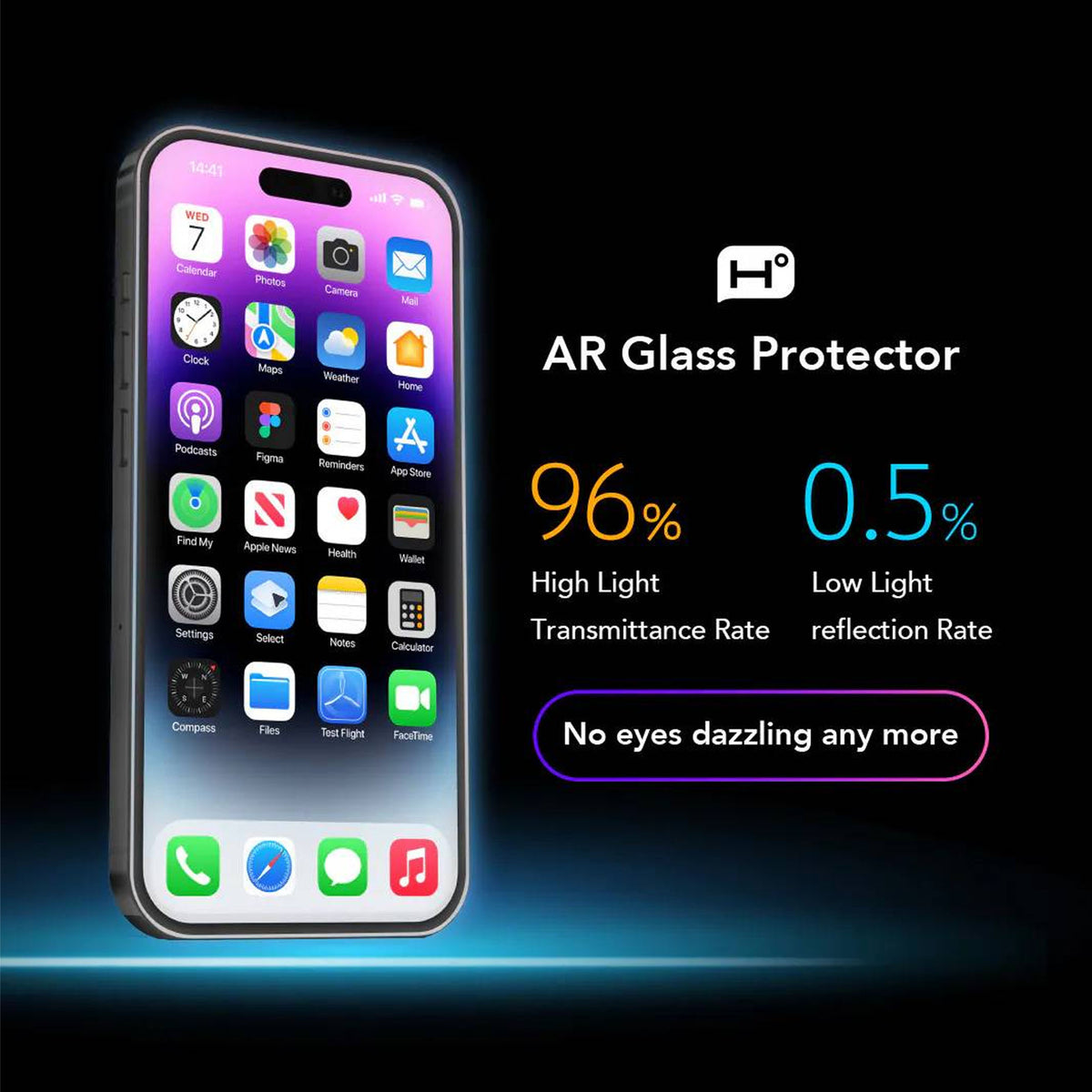 Hoda Anti-Reflection Full Coverage Tempered Glass Screen Protector for iPhone 18 Pro Max / 18 Pro with Dust-Free Helper