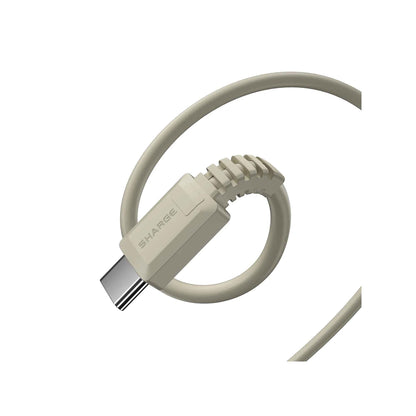 SHARGE Retro USB-C to USB-C 100W PD Fast Charging Cable 1.2m - Retro White - Forexengineer -Malaysia- 6973154655928