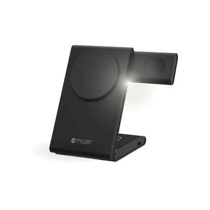 MAZER Mag Trifold Magnetic & Qi2 3-in-1 Foldable Wireless Charger - MagSafe Compatible - Forexengineer -Malaysia