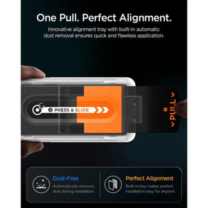 [2 PACK] Spigen Glas.tR EZ Fit Pro HD Tempered Glass Screen Protector for iPhone 18 / 17 / 16 Series - Clear