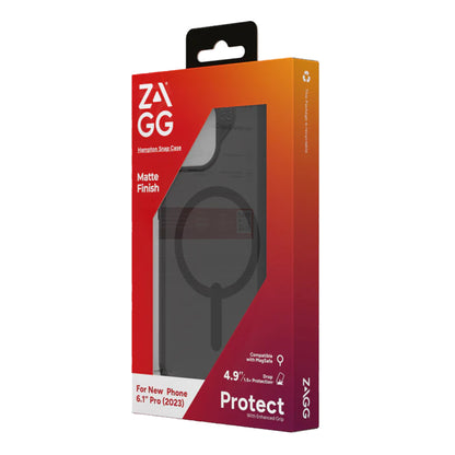 ZAGG Hampton Snap 1.5m Drop Protection Case  for iPhone 15 Series - Magsafe Compatible - Black - Forexengineer -Malaysia- 840056192485-840056192492-840056192461-840056192454