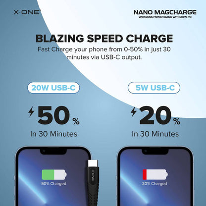 X.One Nano Magcharge Magnetic Wireless Powerbank 5,000 / 10,000 mAh with 20W PD3.0 USB-C Port - Forexengineer -Malaysia- 6487922225119-6487922226218-6487922225120-6487922226217