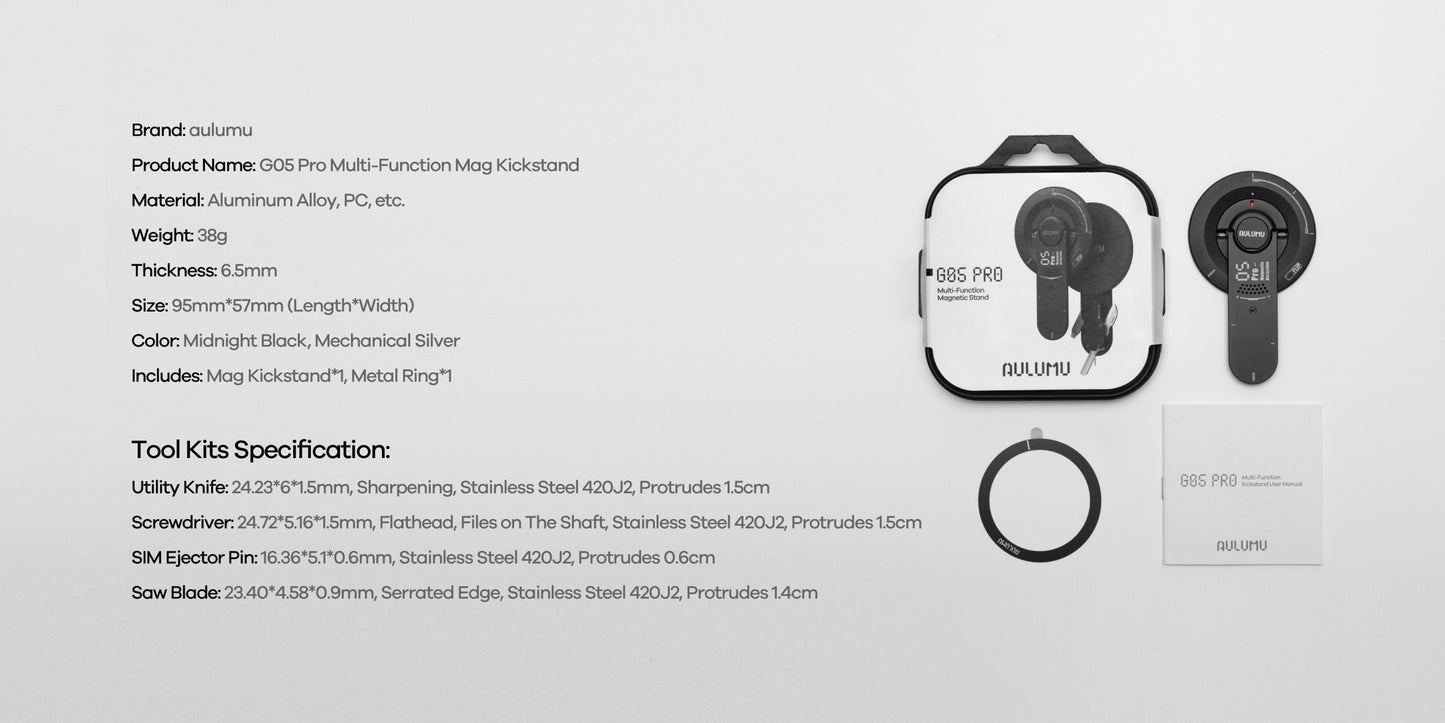 AULUMU G05 Pro Multi-Function Mag Kickstand WITH Built-In Mini Tool Kit